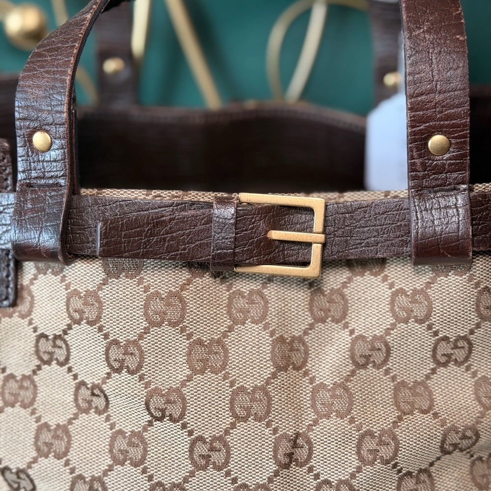 Limited Edition Gucci Brown Monogram Tote Bag - Picture 2 of 9